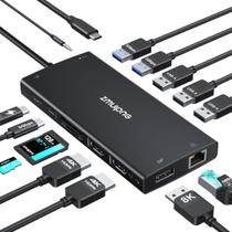 Hub USB C ZMUIPNG 15 em 1 Dual 4K @60Hz 8K @30Hz Dock