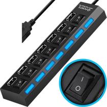 Hub Usb Cabo 2.0 7 Portas Extensão Regua Pc Notebook