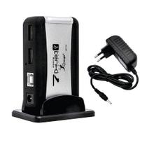 Hub Usb com 7 Portas em Torre com Fonte de Alimentação Bivolt