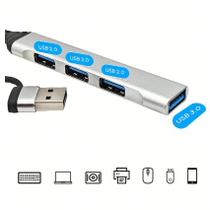 HUB USB Com Entrada Tipo C e USB 2 Em 1