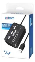 Hub Usb Com Leitor De Cartão 3 Portas Usb 2.0 Exbom Uhr230 Hub Usb Com Leitor De Cartão 3 Portas Usb 2.0 Exbom Uhr230