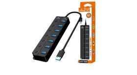 Hub Usb Extensor 7 Portas 1 USB 3.0 - 6 USB 2.0 com Interruptor Lehmox - LEY-1840