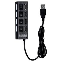 Hub usb hayom 2.0 com 4 portas preto high speed cb1118