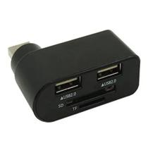Hub usb knup com leitor de cartão kp-t123 2 portas