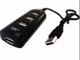 Hub USB Preto 4 Portas Design Moderno Compacto Para Ganhar Mais Entradas USB no Seu Dispositivo