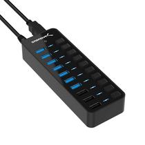 Hub USB SABRENT HB-B7C3 10 portas, 3, carregamento inteligente, 60 W Hub USB SABRENT HB-B7C3 10 portas, 3, carregamento inteligente, 60 W