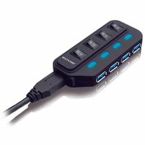 Hub Usb Slim 3.0 Multilaser Ac264 4 Portas Preto