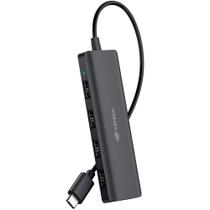 HUB USB Tipo-C 2.0 Com 4 Portas USB 2.0 HU-C230BK Plug And Play - C3Tech