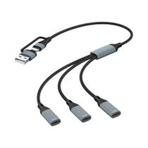 Hub USB Tipo C 3 Em 2 Portas Adaptador De Transferência De Dados E Carregamento Cabo Divisor