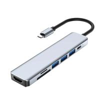 Hub USB Tipo C 7 em 1 - 4K 30Hz - Estação de Acoplamento para Computadores