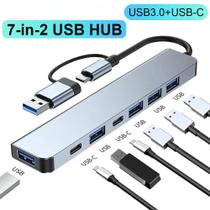 Hub USB tipo C 7 em 1, HDMI, TF, leitor de SD, USB 3.0