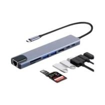 Hub USB Tipo C 8 Em 1 Com Carregamento Rápido, HDMI 4K, RJ45, Leitor De Cartão SD E TF, PD Para Hub USB Tipo C 8 Em 1 Com Carregamento Rápido, HDMI 4K, RJ45, Leitor De Cartão SD E TF, PD Para