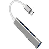 Hub Usb Tipo-C C/ 4 Entradas Plug And Play Alta Velocidade Compatível C/ Diversos Aparelhos Portátil Corpo Durável