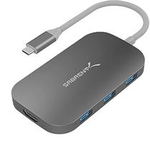 Hub USB tipo C SABRENT 8 em 1 com HDMI (4K) 3 USB 3.0 1 USB 2.0