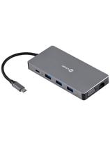 Hub Usb Tipo C Type C 10 Em 1 - 3 Usb 3.0 + Cartão Sd Tf + Hdmi + Vga + áudio P2 + Rj45 + Power Delivery (pd) 60w Hc-10