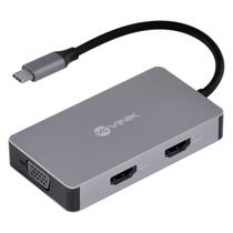 Hub USB Tipo C / TYPE C 5 em 1 com 2 HDMI + VGA + USB 3.0 + Power Delivery (PD) 60W - HC-5VGA