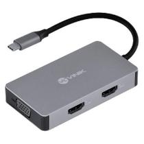 Hub Usb Tipo C / Type C 5 Em 1 Com 2 Hdmi + Vga + Usb 3.0 + Power Delivery (pd) 60w - Hc-5vga
