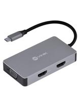 Hub Usb Tipo C / Type C 5 Em 1 Com 2 Hdmi + Vga + Usb 3.0 + Power Delivery (pd) 60w - Hc-5vga