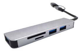 Hub USB TipoC 5 em 1 USB 3.0 Leitor de cartão SD TF Adaptador Notebook Celular Hub USB TipoC 5 em 1 USB 3.0 Leitor de cartão SD TF Adaptador Notebook Celular