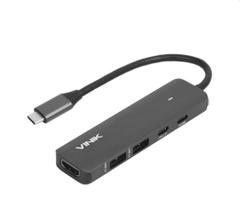 Hub USB TYPE C 5 em 1 - 2X USB 3.0 + HDMI 4K + TYPE C PD 100W + TYPE C DT Vinik - HV51C