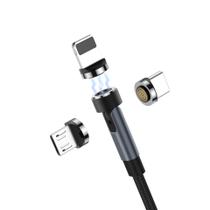 Hubonic Cabo Carregador Magnético 3 Em 1 Tipo C Lightning Micro Usb 2 Metros Girátorio Nylon trançado Hubonic Cabo Carregador Magnético 3 Em 1 Tipo C Lightning Micro Usb 2 Metros Girátorio Nylon trançado