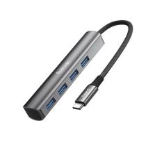 HUBONIC Hub Usb 3.1 Tipo C 4 Portas Usb 3.0 Adaptador Usb 5 Gbps liga de alumínio Portátil, Tablet, Computador