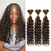 Human Braiding Hair maxknow Deep Wave 10A Brazilian 16in