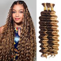 Human Braiding Hair TOIJOI 12A Deep Water Wave 120g 45cm 3 pacotes Human Braiding Hair TOIJOI 12A Deep Water Wave 120g 45cm 3 pacotes