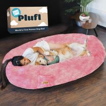Human Dog Bed Plufl Original Comfy Plush Memory Foam Rosa Human Dog Bed Plufl Original Comfy Plush Memory Foam Rosa