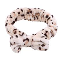 HUOGUO 1 pçs feminino macio coral velo lavagem headband bonito elástico faixas de cabelo bowknot arco maquiagem acessórios de cabelo, cor 1