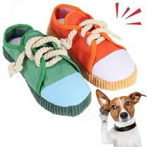 HUOGUO 2 Pack Dog Squeaky Chew Toys Interactive Funny Shoe Chews Brinquedo de Pelúcia com Corda para Cachorros Pequenos e Médios