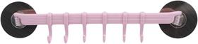 HUOGUO 6 ganchos sem marcação Ganchos adesivos de plástico para sucção de parede de cozinha Ganchos adesivos sem pregos atrás da porta do banheiro, rosa
