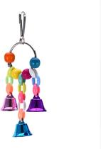 HUOGUO Parrot Catching Foot Toy Colorido Bead Bell Pendurado Contas Coloridas Bird Bell String Toy, Cor