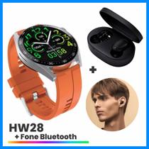 Hw28 Smartwatch IP68 Faz e Recebe Ligações Esportes e Saúde C/ Fone De Ouvido Bluetooth