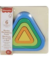 Hxt98 fisher price quebra cabeca arco iris de madeira triângulo hxv00