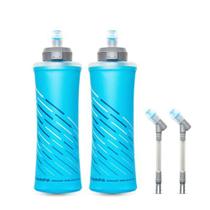 Hydrapak UltraFlask Speed 600ml Pacote com 2 - Garrafa de água dobrável para coletes de hidratação e pacotes de corrida com tampa de fácil abertura (600 ml/20 oz), azul Malibu