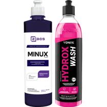 Hydrox Wash 2 em 1 Limpeza com Proteção na Pintura Vonixx Minux Maquiador de Pneu em Gel Brilho Intenso e Duradouro Zacs