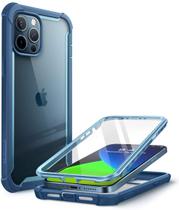 i-Blason Ares Case para iPhone 12 Pro Max de 6,7 polegadas (versão 2020), caixa de para-choques de duas camadas robustas com protetor de tela embutido (azul)