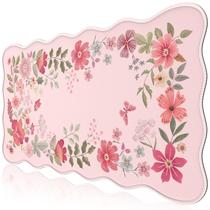 iCasso XXL Almohadilla para Escritorio 90x40 cm Antideslizante Floral Rosa