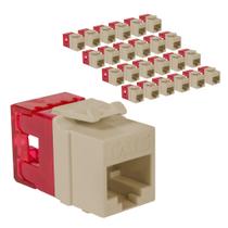 ICC CAT6 Keystone Jack 180 Punch Down RJ45 Ivory, pacote com 25 ICC CAT6 Keystone Jack 180 Punch Down RJ45 Ivory, pacote com 25