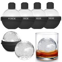Ice Ball Molds FOSOE Silicone para uísque, conjunto de 4 com tampas