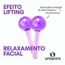 Ice Globes P/ Massagem E Tratamento Facial Anti-idade 2 Un. Cor Lilás - Uniqmed