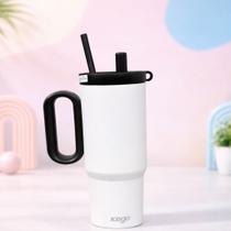 ICE GO Copo Termico 750ml Com Alça Canudo e Infusor de Chá Parede Dupla 12 Horas