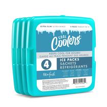 Ice Packs Fit & Fresh Cool Coolers, pacote com 4 unidades, verde fino