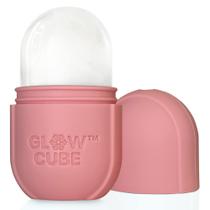 Ice Roller Glow Cube para rosto, olhos e pescoço - rosa pastel