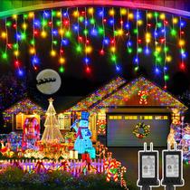 Icicle Lights Heceltt 960 LED 30m, 8 modos, temporizador, memória (pacote com 2 unidades) Icicle Lights Heceltt 960 LED 30m, 8 modos, temporizador, memória (pacote com 2 unidades)