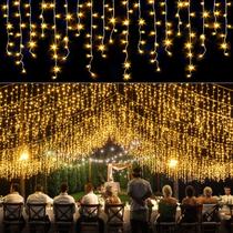 Icicle Lights Nielfoi 10m 400 LED 8 modos branco quente Icicle Lights Nielfoi 10m 400 LED 8 modos branco quente