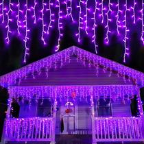 Icicle Lights YEGUO 10m 400 LED roxo à prova d'água 8 modos Icicle Lights YEGUO 10m 400 LED roxo à prova d'água 8 modos