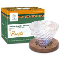 Icoffee Suporte De Vidro Filtro De Café Coador V60 Com Base Em Nogueira Icoffee Suporte De Vidro Filtro De Café Coador V60 Com Base Em Nogueira