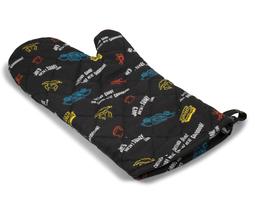 Ícones e citações do programa de TV Oven Mitt Ukonic Friends em preto